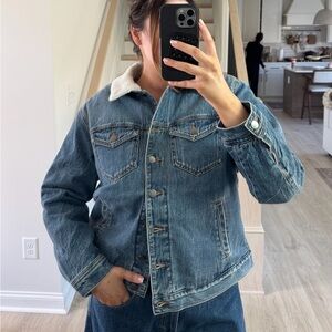 Denim Jacket with Sherpa Collar